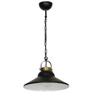 Lampa wisząca Luminex Iron Black 1 6207  lampa sufitowa 1x60W E27 czarny / mosiądz