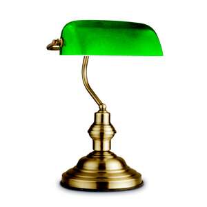 Globo Antique 24934 lampa stołowa lampka biurkowa bankierka 1x60W E27 złota/zielona