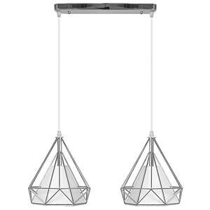 Elem Piramida 8803/2 ZWIS - 02 lampa wisząca zwis nowoczesna loft pręty metalowa stożek 2x60W E27 chrom/biała