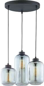 TK Lighting Marco 3185 lampa wisząca zwis szklane klosze 3x60W E27 czarna/grafitowa