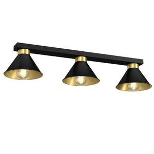 Luminex Demet 625 plafon lampa sufitowa 3x60W E27 czarny/złoty