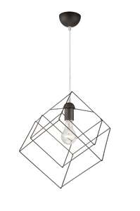 Lamkur Cube 28231 lampa wisząca zwis 1x60W E27 antracyt/antracyt