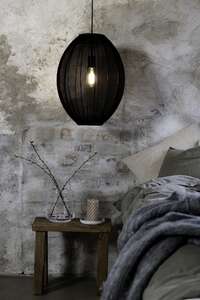 Marksjold Florence 108795 lampa wisząca zwis nowoczesna skandynawska klosz materiałowy 1x40W E27 czarna