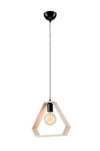 Lamkur Olle 34959 lampa wisząca zwis 1x60W E27 drewniana/czarna