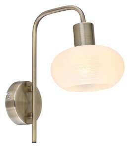 Rabalux Sorina 3916 kinkiet lampa ścienna 1x40W E14 antyczny mosiądz/biały