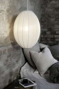 Marksjold Florence 108796 lampa wisząca zwis nowoczesna skandynawska klosz materiałowy 1x40W E27 biała