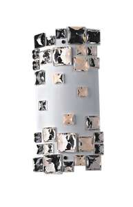 Kinkiet oprawa lampa ścienna metalowa z kryształkami Italux Evan 1x28W G9 biały MB1101807-2A WH