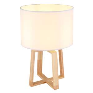 Globo Moritz 21621 lampa stołowa lampka 1x40W E14 biała/drewniana