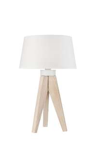 Lamkur Aida 35154 lampa stołowa lampka 1x60W E27 drewniana/biała