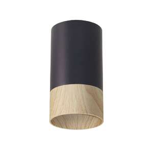 Candellux Conti 2228341 plafon lampa sufitowa spot tuba 1x15W GU10 czarny/drewno