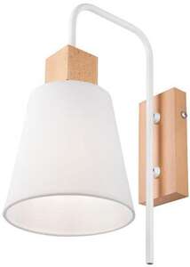 Lamkur Enrico 33808 kinkiet lampa ścienna 1x60W E27 biały/drewniany