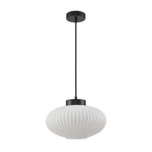 Italux Groste PND-52376-1-BK lampa wisząca zwis 1x40W E27 biała/czarna