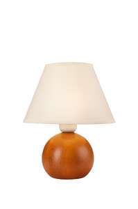 Lamkur Ball 33082 lampa stołowa lampka 1x60W E27 drewniana/kremowa