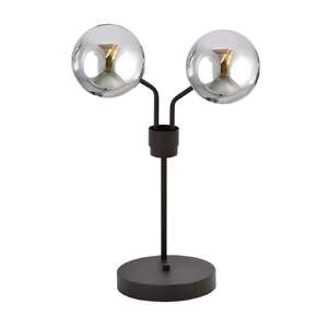 Emibig Nova 1140/LN2 lampa stołowa lampka 2x10W E14 dymiona/czarna