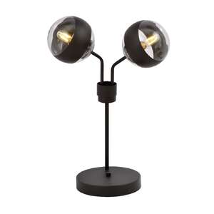 Emibig Nova 1139/LN2 lampa stołowa lampka 2x10W E14 transparentna/czarna
