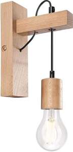 Lamkur Leon Oak 41025 kinkiet lampa ścienna 1x60W E27 drewniany/czarny