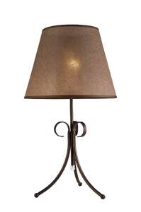 Lamkur Lorenzo 27661 lampa stołowa lampka 1x60W E27 brązowa/czarna