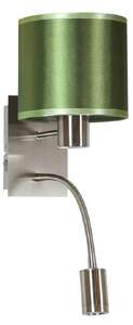Candellux Sylwana 21-29294 kinkiet lampa ścienna 1x40W E14 + LED chrom / zielony